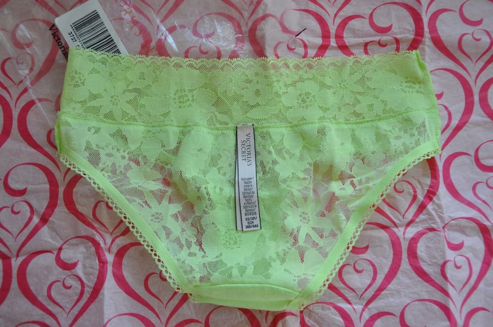 Nowe Victoria's Secret koronka brazyliany XS S VS figi nowe neon