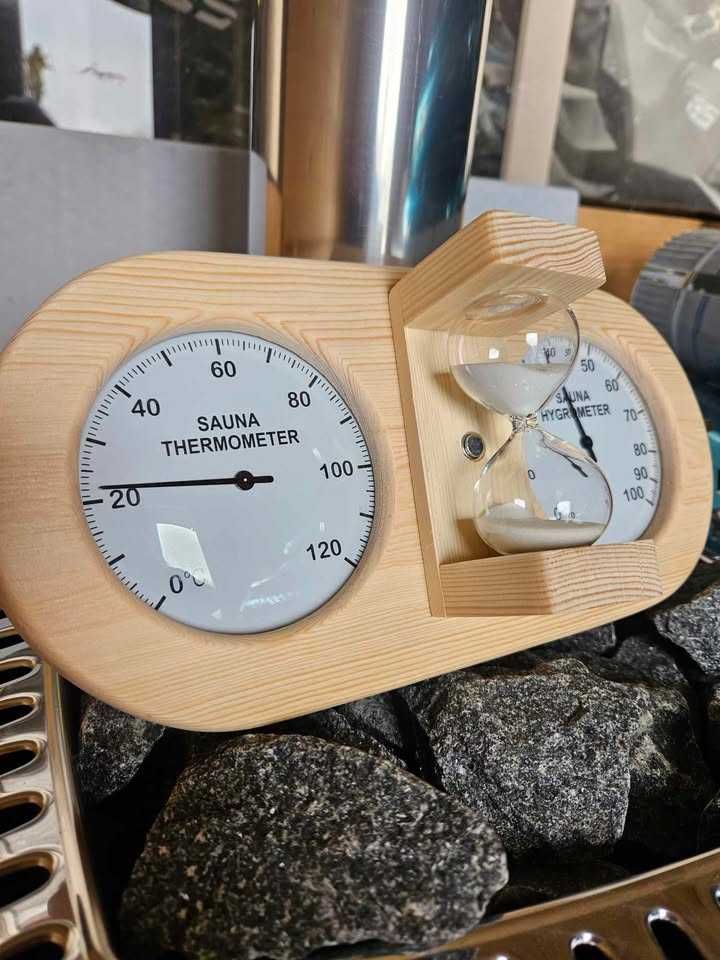 Termometr, higrometr, klepsydra 3w1 sauna