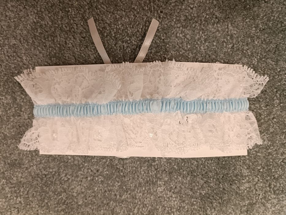 Liga de Noiva em renda azul