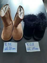 Buty czarne kozaki  r.28 na zimę dla dziewczynki