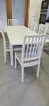 Mesa Extensível 190x80 e 6 Cadeiras Almofadadas