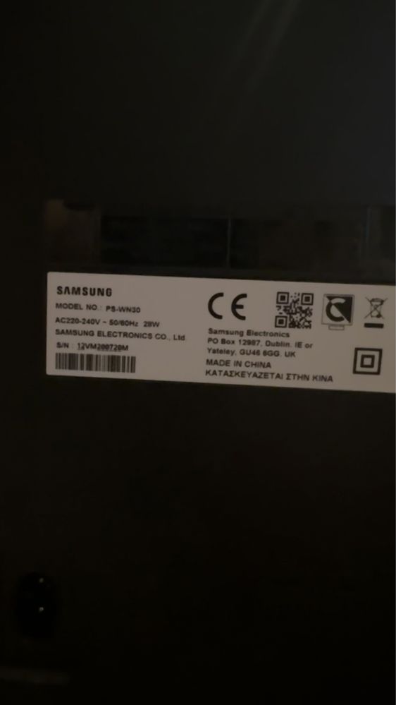 Soundbar Samsung HW-N650 subwoofer PS-WN30