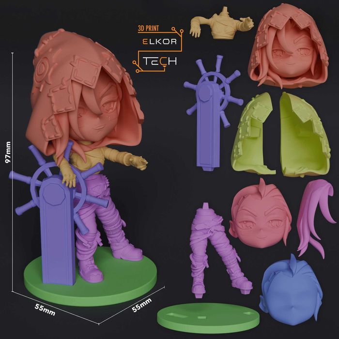 Jinx z Arcane - Figurka Kolekcjonerska w Stylu Chibi League of Legends