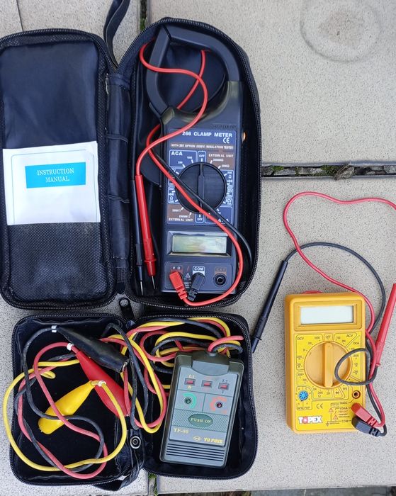 Mierniki uniwersalne i tester kolejności faz zestaw