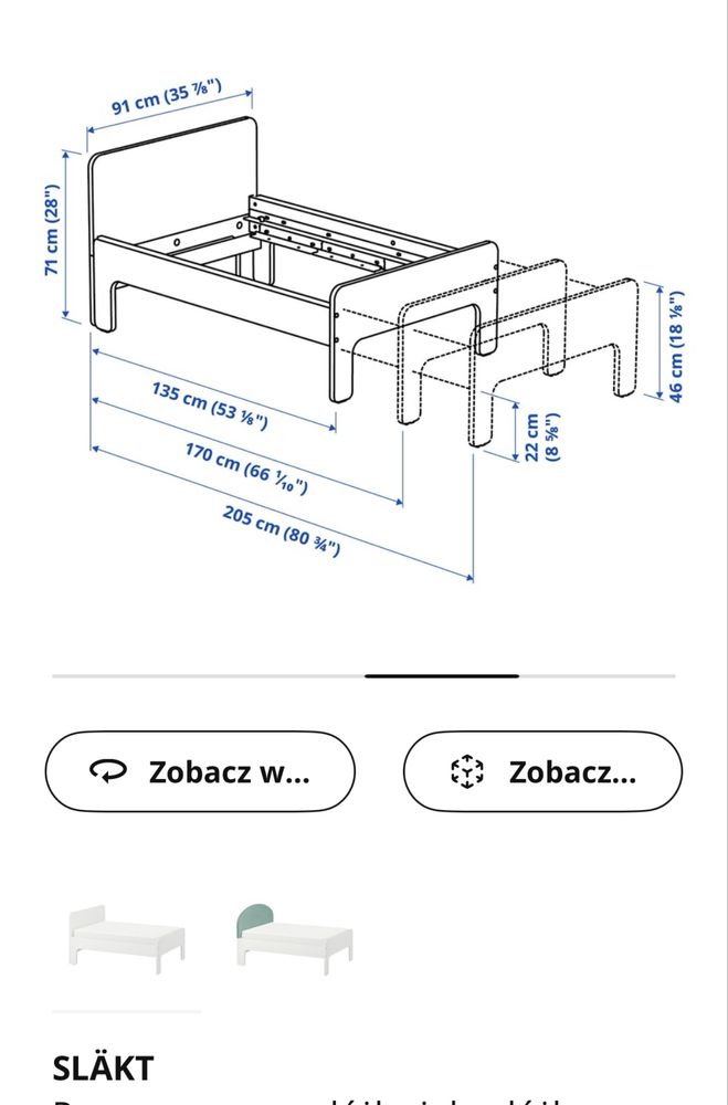 Łóżko dziecięce rosnące/rozsuwane