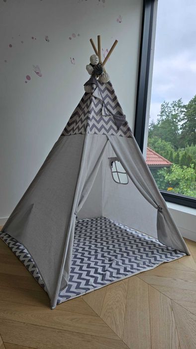 Namiot tipi dla dzieci ze światełkami Nukido - szary