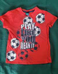 Pepco czerwona koszulka z piłkami r. 110 4-5 lat