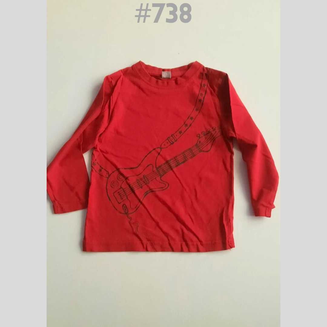BEZ WAD Bluzka T-shirt TU 3-4lat 98-104 cm czerwona z gitarą #738