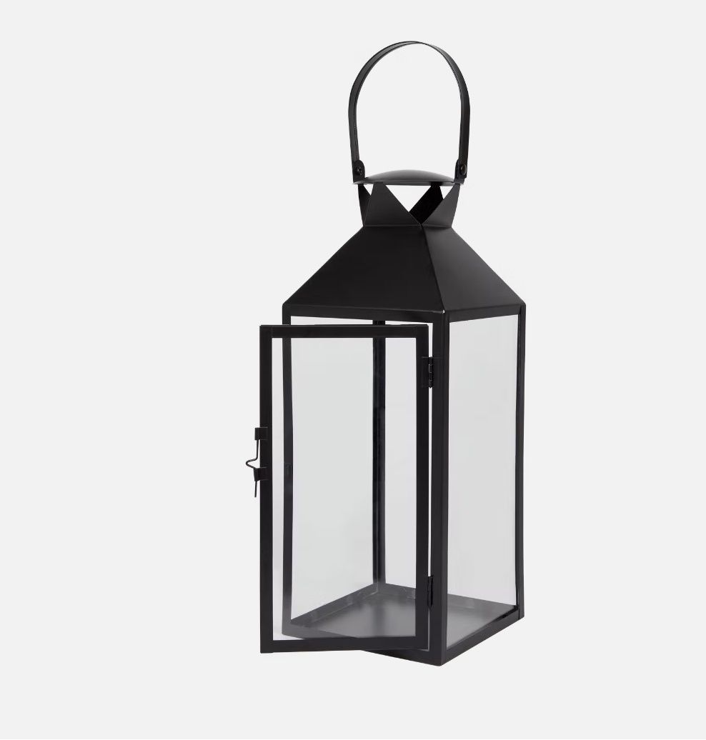 Latarnia, Lampion XL Glamour srebrny stylowy