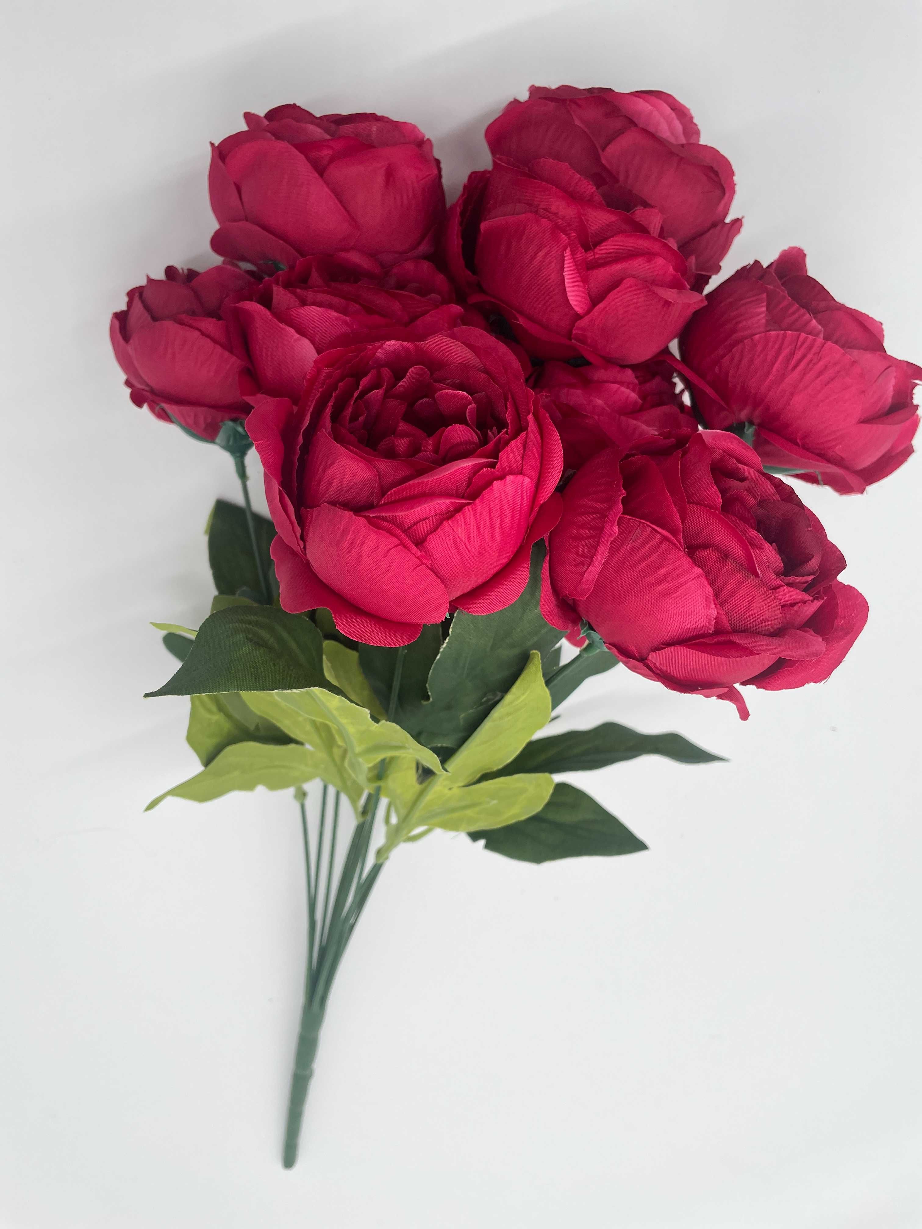 Bukiet Kwiatów Peonia Piwonia Duży Do Wazonu Ciemny Róż 50CM