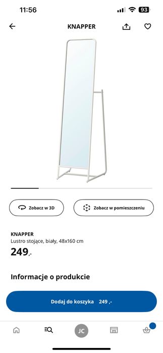 Lustro stojace ikea Knapper