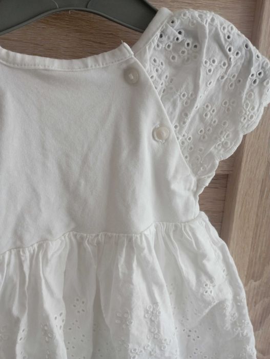 Biała sukienka z body H&M r.62