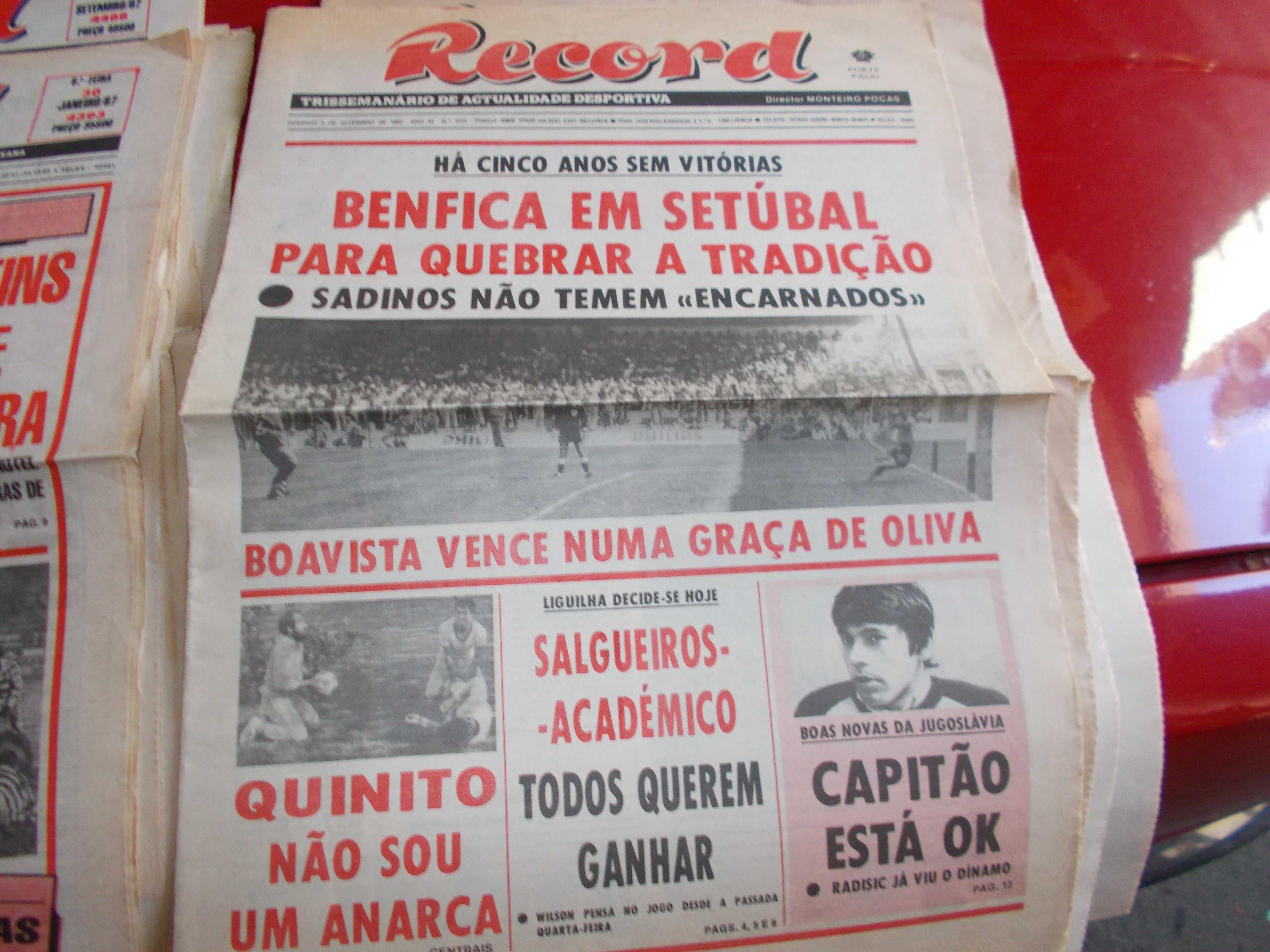 12 capas jornal Record 1987 .