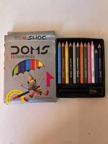 Цветные карандаши Doms с точилкой многоцветные - 12 шт.