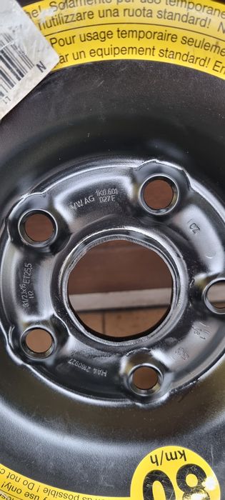 Koło dojazdowe zapasowe dojazdówka vw 5x112x16