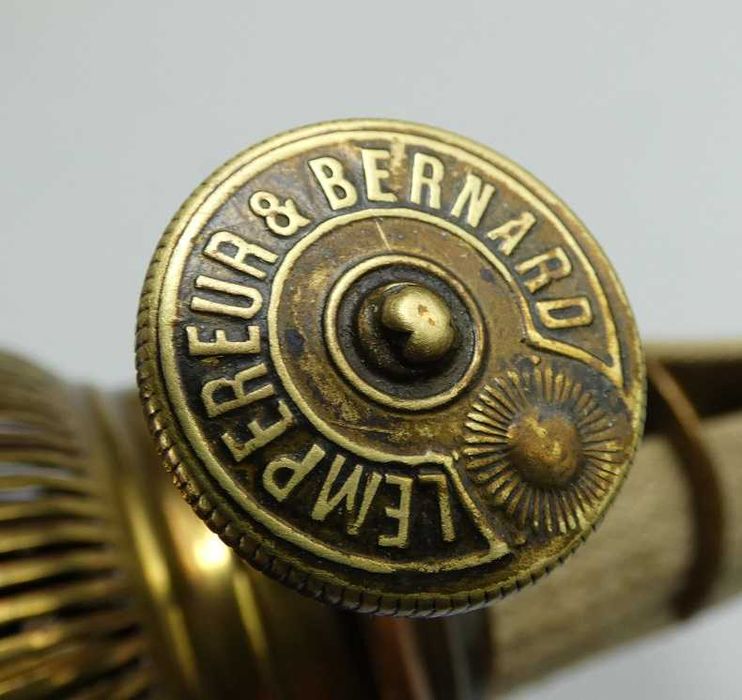 Lampa naftowa brąz EMPIRE brenner LEMPEREUR&BERNARD kominek klosz