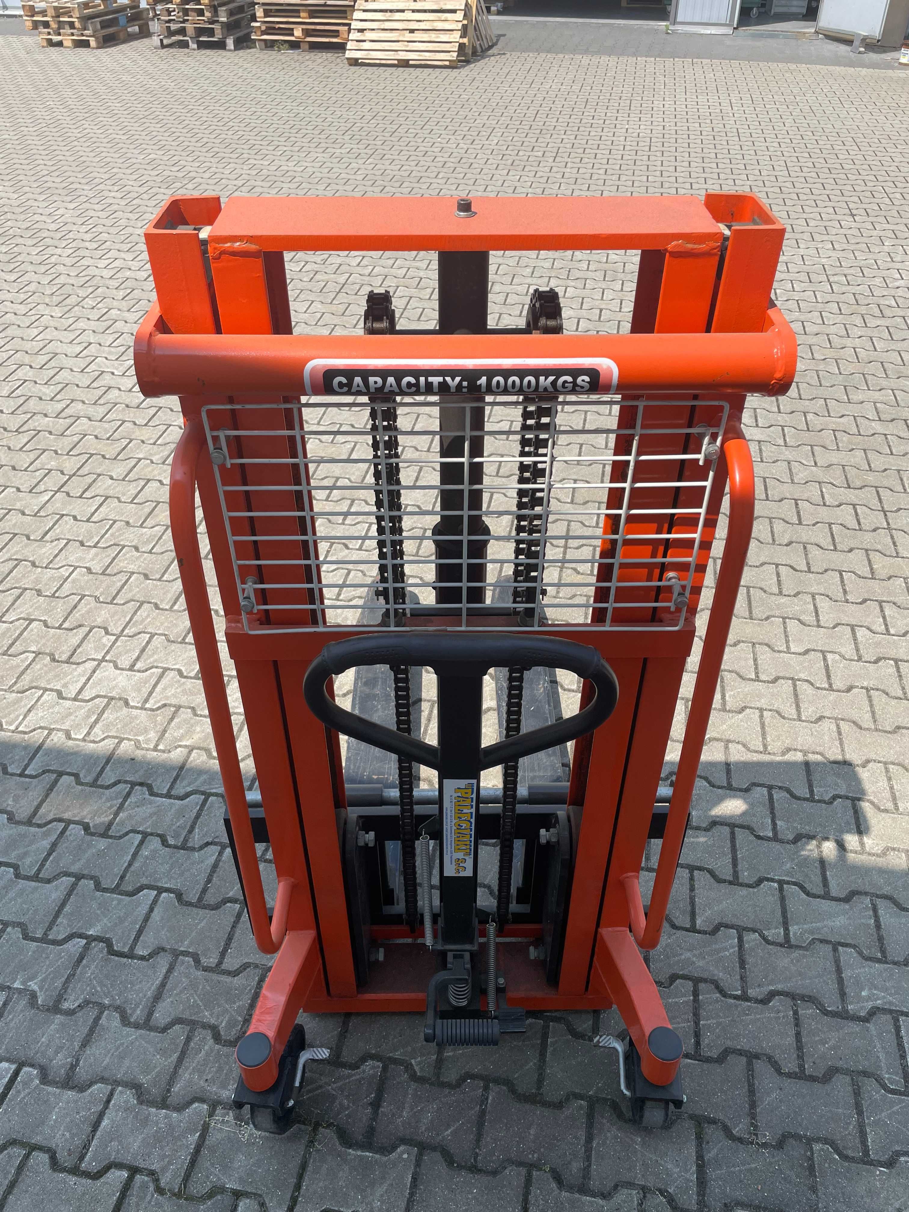 Wózek paletowy podnośnik, PALECIAK MASZTOWY - Regulowana szerokość
