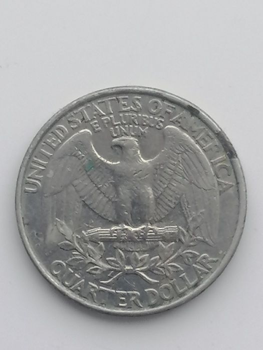 Монета номіналом  25 центов США. 1989 р та 1993р