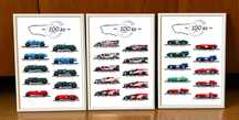 100 anos 24h Le Mans - Todos os vencedores 10x quadros com moldura