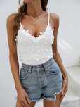 Body branco com aplique renda