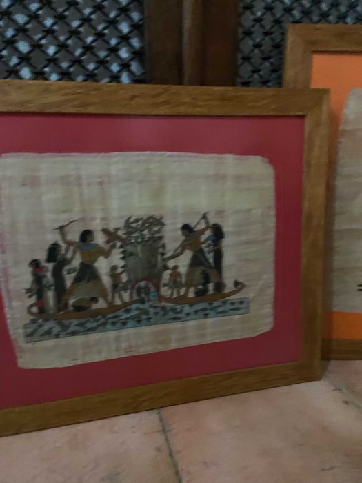 Quadros de Papiro com moldura em madeira