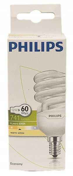 Żarówka Świetlówka Philips Twister E14 12w jak 60w energo nie led