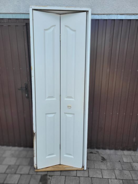 Stare Drzwi dwuskrzydłowe pol skone 70 × 202 w niedobrym stanie