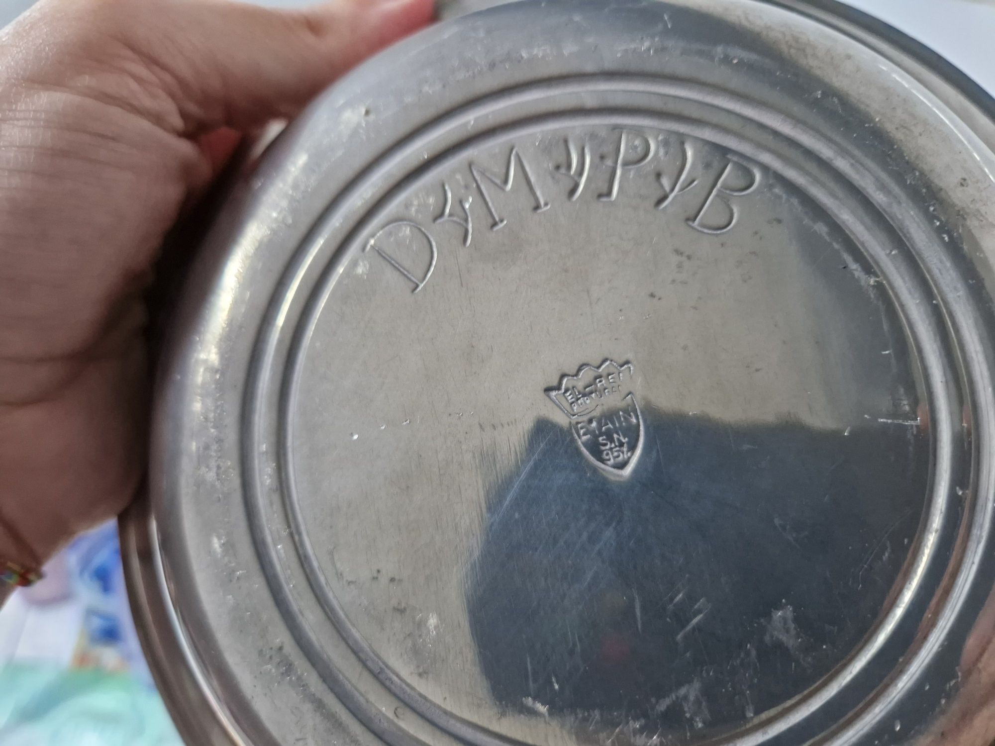 Prato + Taça em Estanho