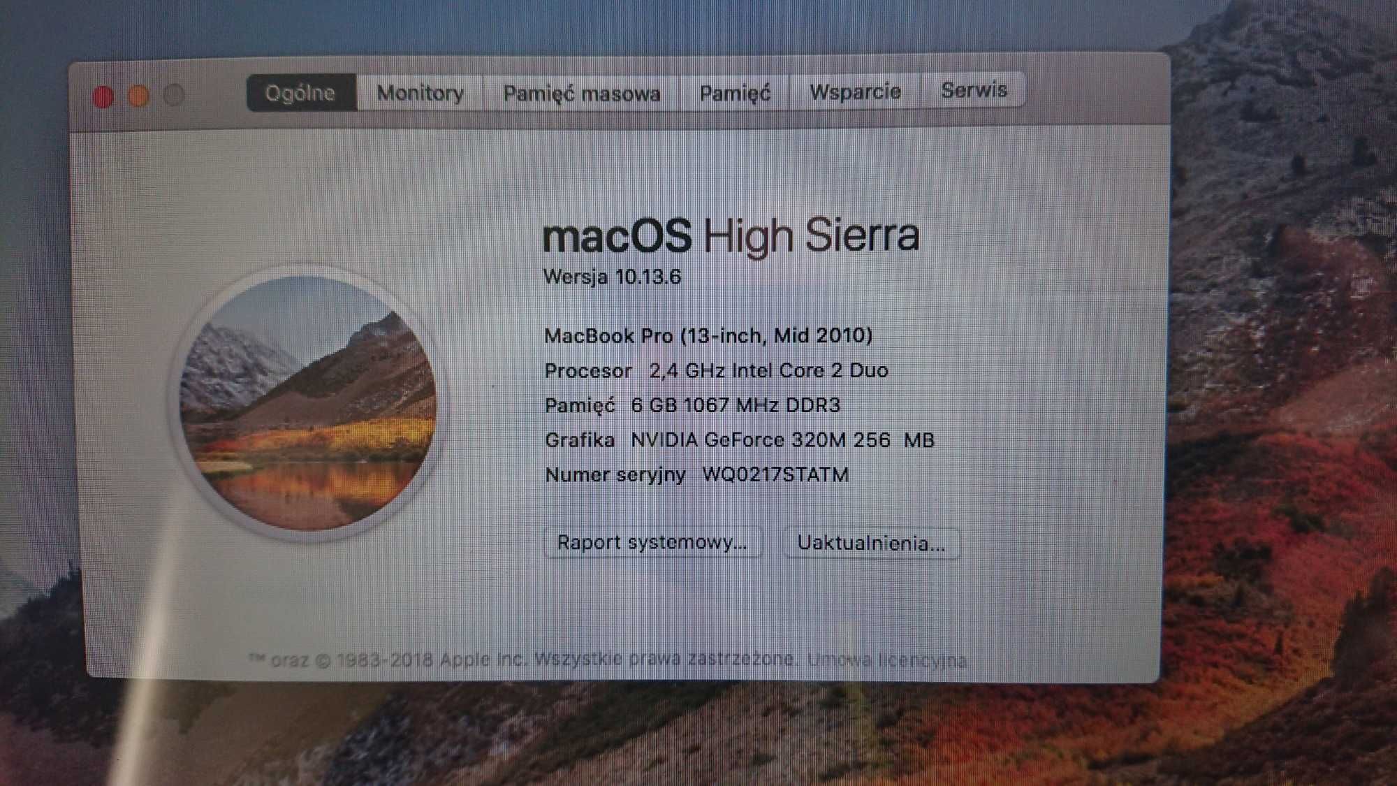 MacBook Pro A1278 6GB 1 TB 2010 High Sierra Rzeszów