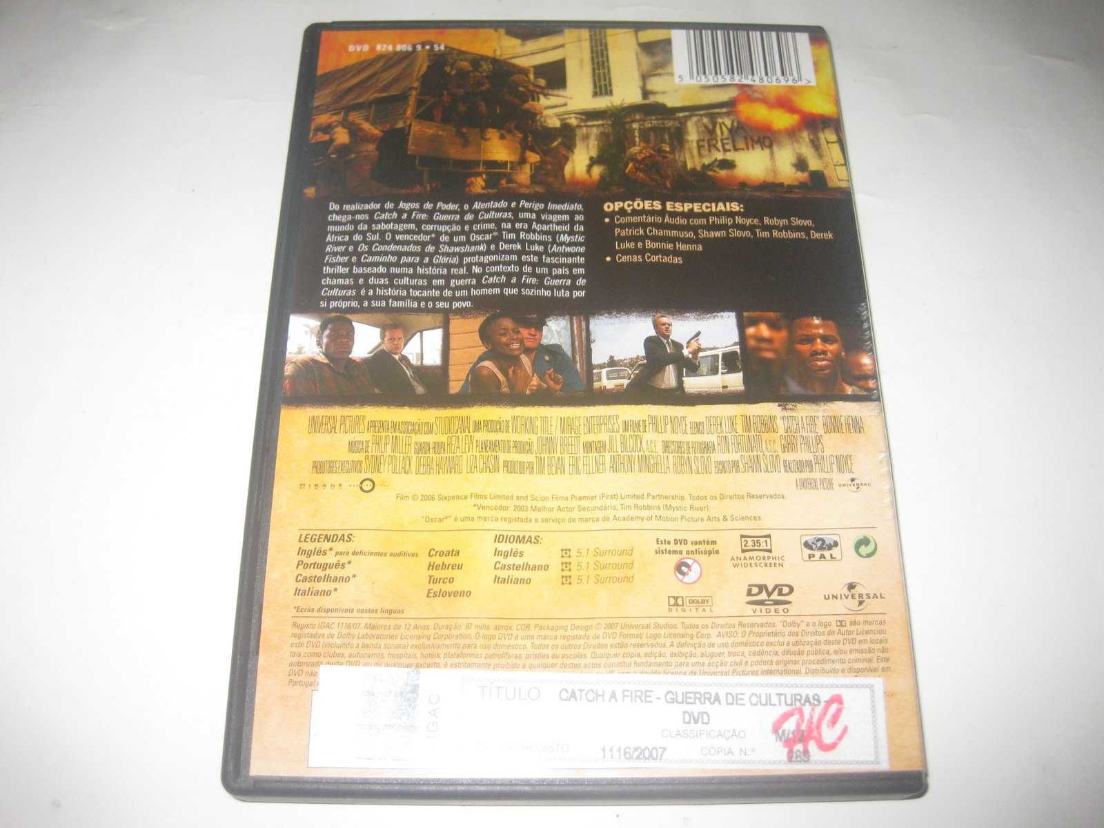 DVD "Catch a Fire- Guerra de Culturas" Tim Robbins