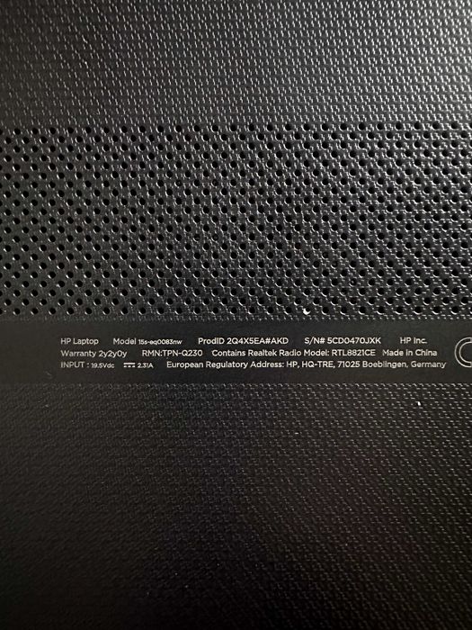 Laptop HP 15s-eq0083nw - SSD 512gb - Ram DDR4 16GB