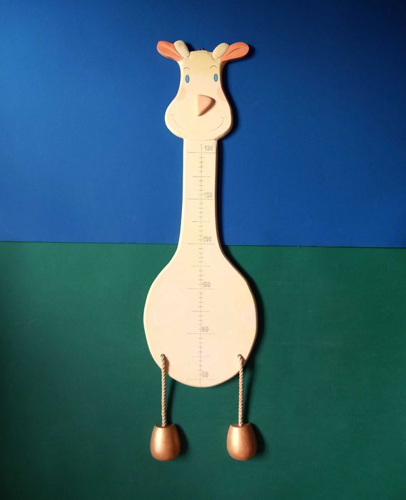 Miarka wzrostu dziecka - urocza krówka drewniana 80-130 cm