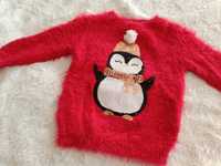 Sweterek pingwinek 86 Primark święta Mikołaj
