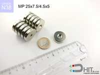 MP 25x7.5/4.5x5 [N38] to mocny magnes neodymowy moc