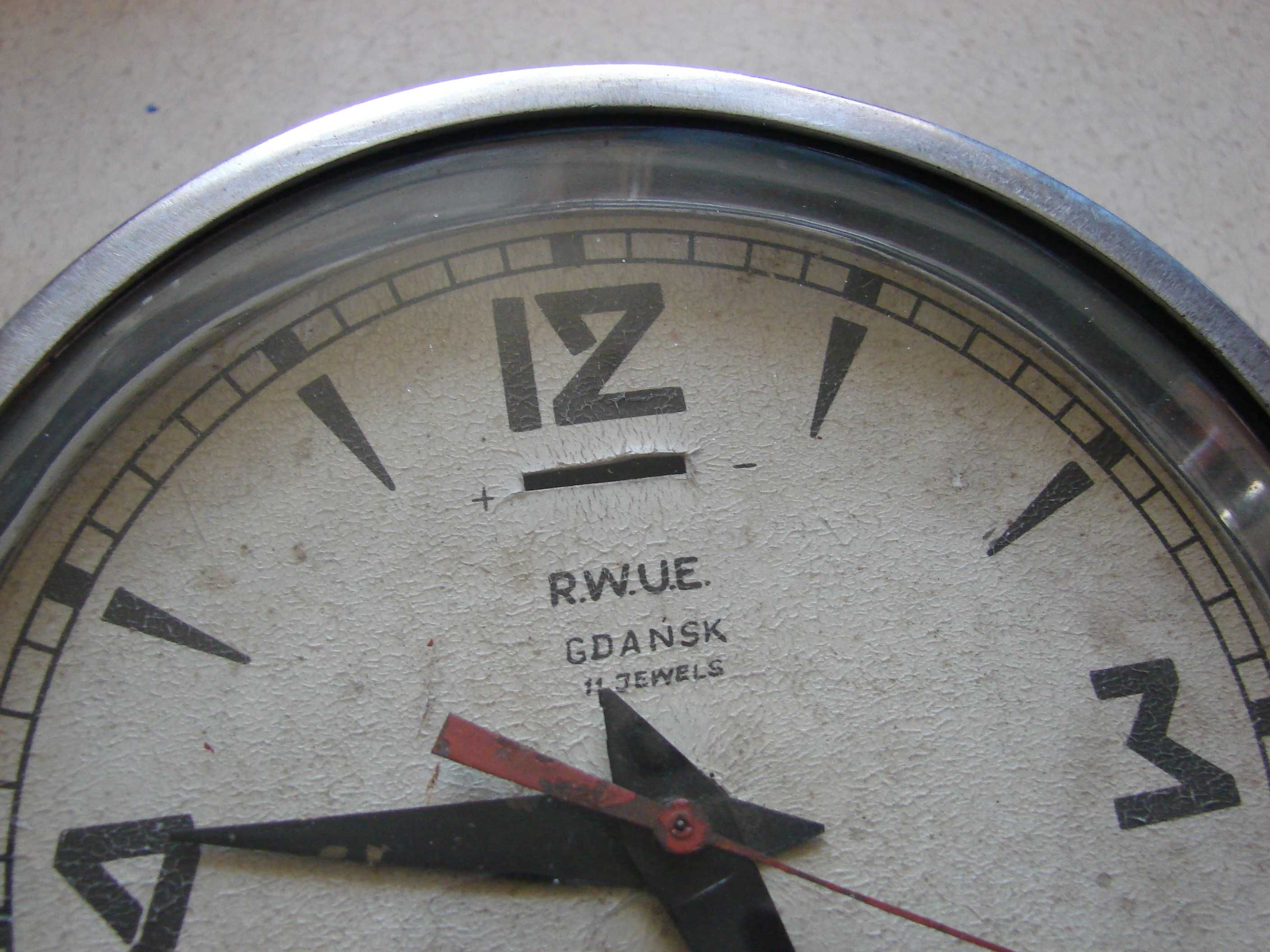 Zegar okrętowy RWUE Gdańsk stary z PRL-u 1975r. MON
