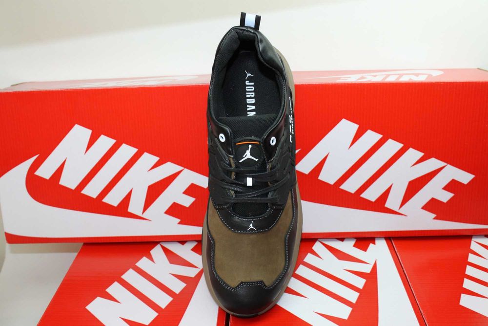 NIKE AIR JORDAN  - коричневые кожаные кроссовки кросівки(код 5-15кор.)
