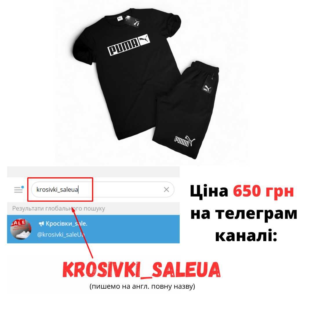 Чоловічий комплект Puma футболка + шорти (на вибір)