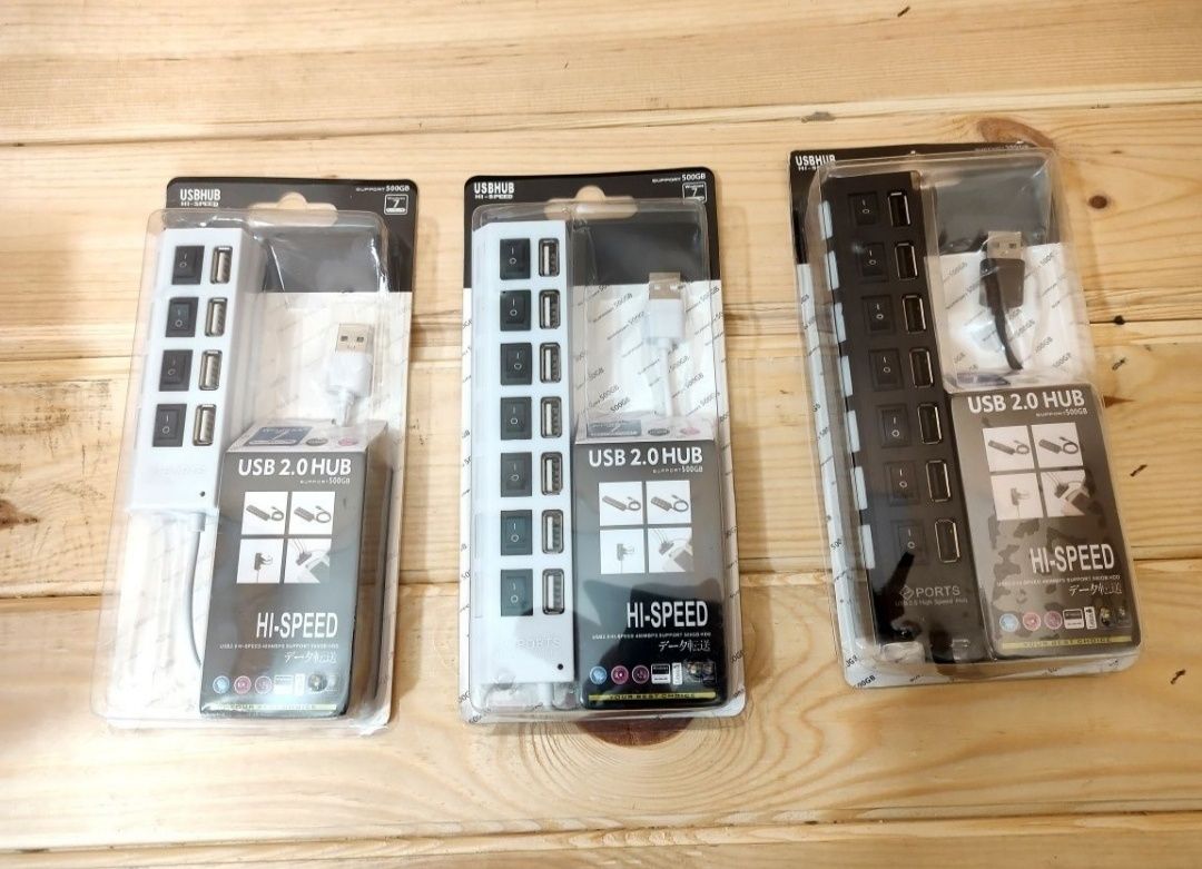 USB hub 4, 7 портов с выключателем