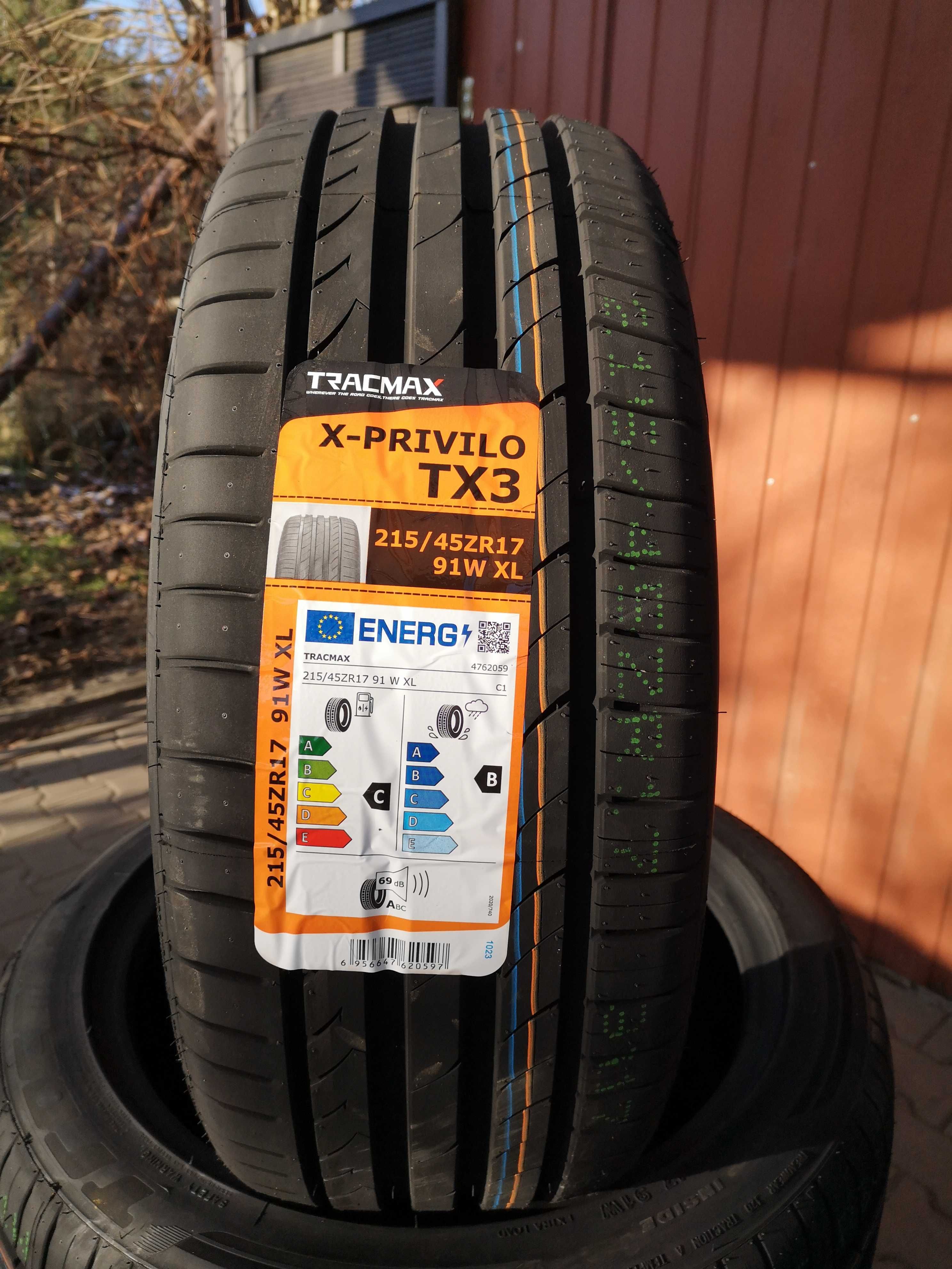 215/45 R17 91W XL - Tracmax X-Privilo TX-3 (4 sztuki) NOWE