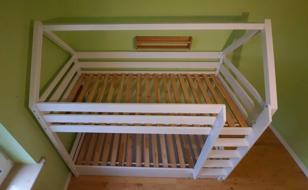 Łóżko piętrowe dla dzieci domek PAWEŁ i GAWEŁ z szufladą Agata