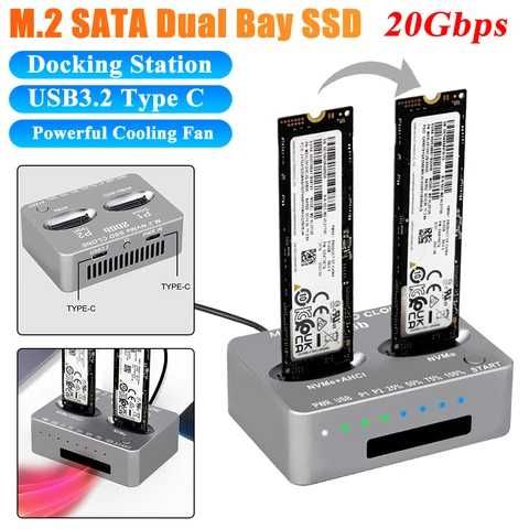 Док станція для клонування SSD M.2 NVME, USB3.2 Gen2 Type C, 20 Гбіт/с