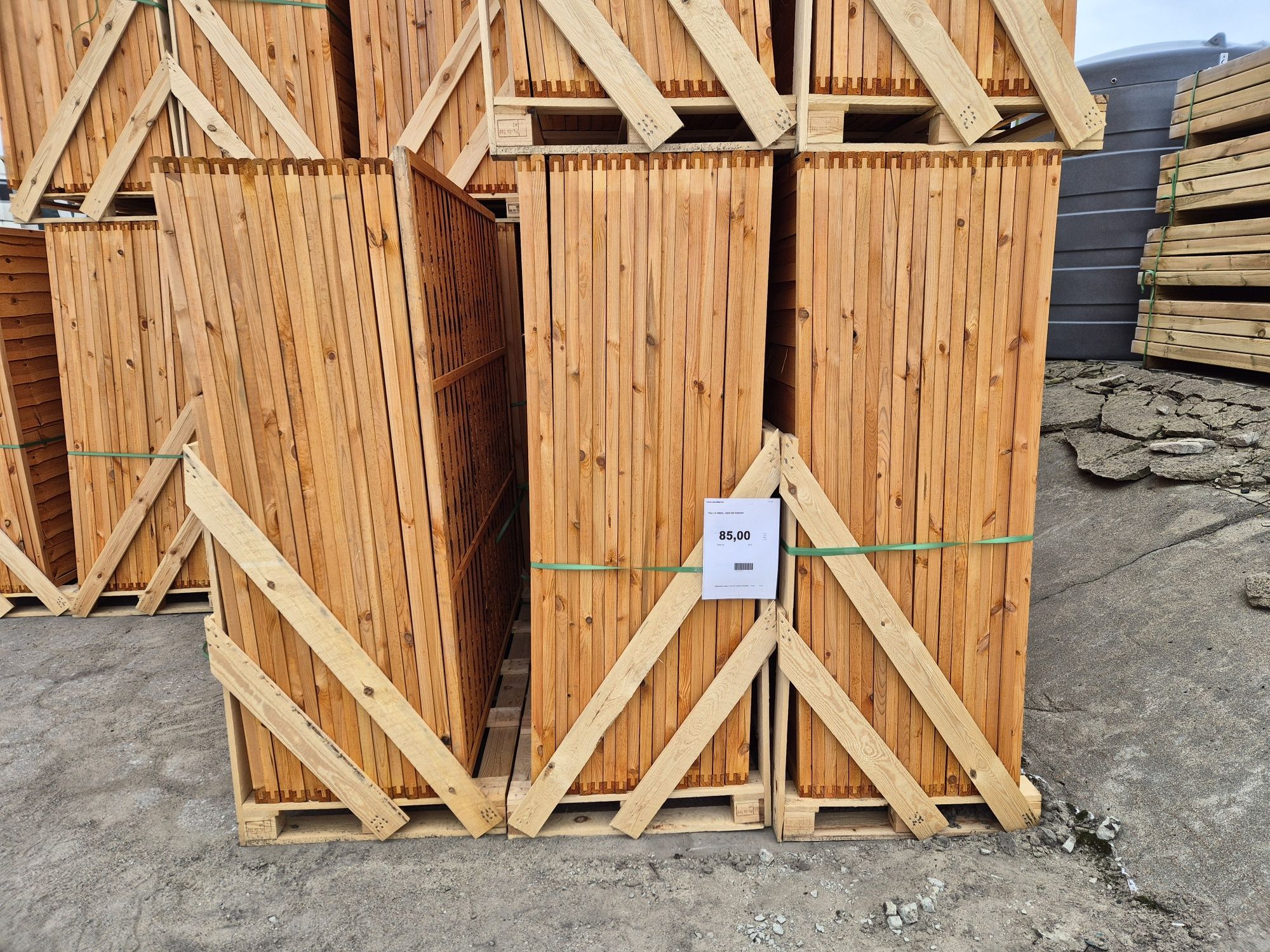 Panel lamelowy ogrodzeniowy płot drewniany  180x180 Gruby