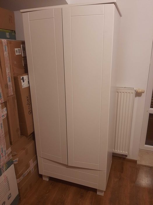 Szafa biała Klupś na odzież dziecięcą 185x80x52 cm odbiór Pniewy