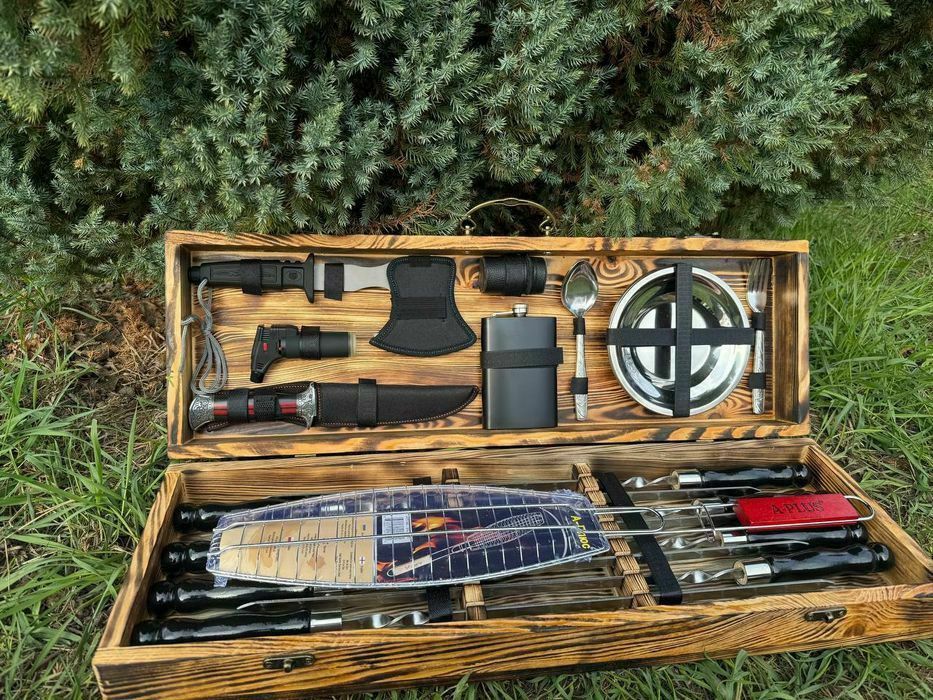 Подарочный набор шампуров для мужа мужчины кума на день рождения