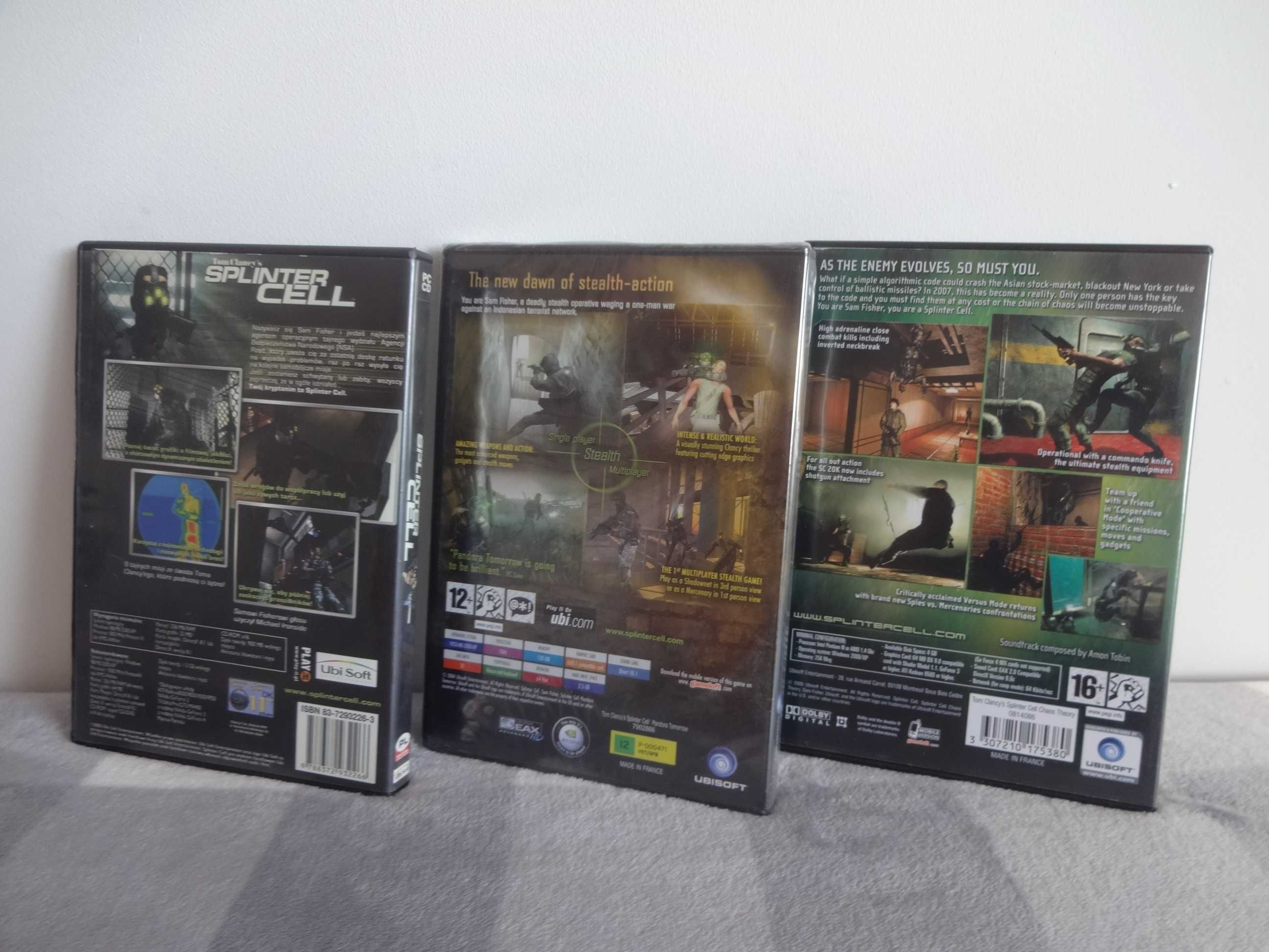 Tom Clancy's Splinter Cell, Pandora Tomorrow, Chaos Theory TRYLOGIA PC