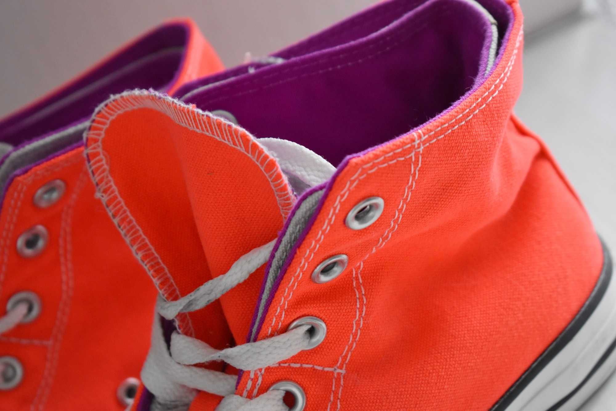 Buty sportowe trampki wysokie Converse 37,5 neon kolorowe damskie