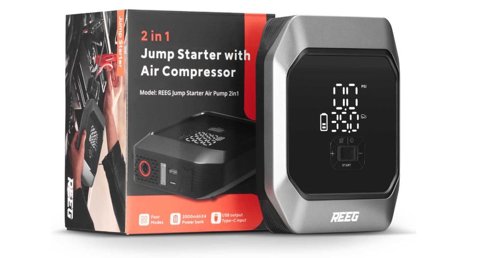 Kompresor Urządzenie rozruchowe Booster REEG Jump Starter Air Pump2in1