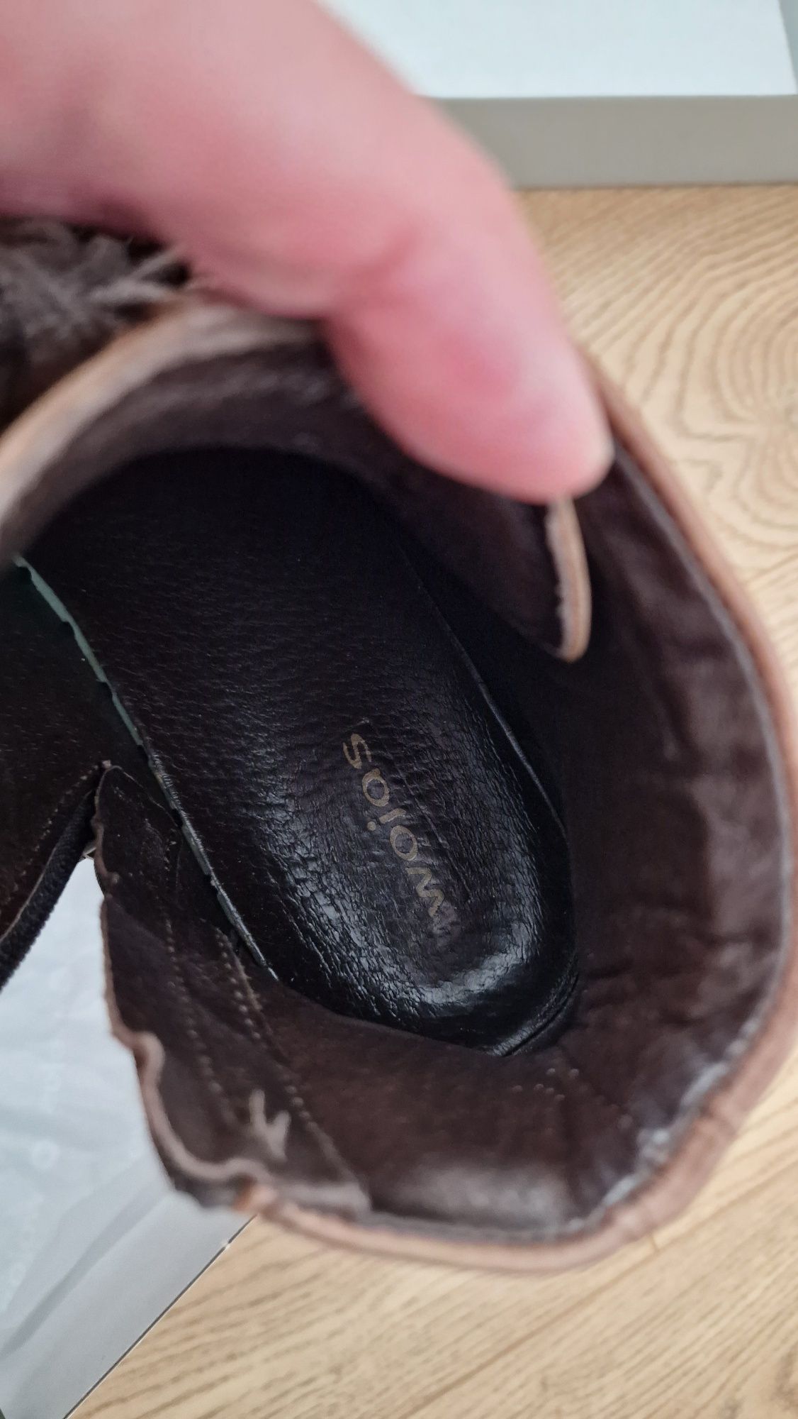 Trzewiki sneakers Wojas 620952 brązowe sznurowane i na ekspres
