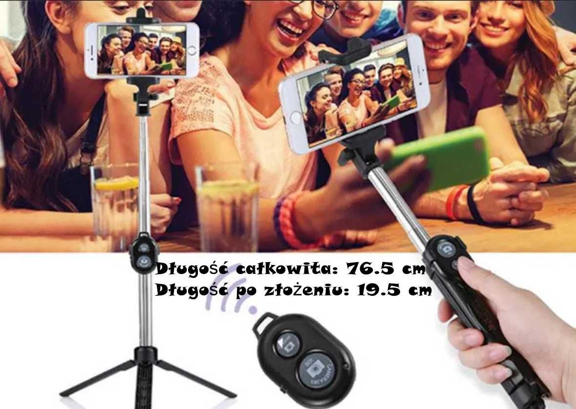 Selfie Stick kijek statyw z pilotem Bluetooth