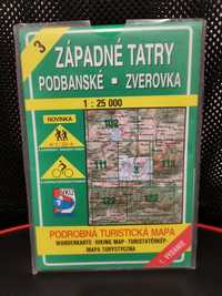 Tatry Zachodnie, 1:25000. Mapa